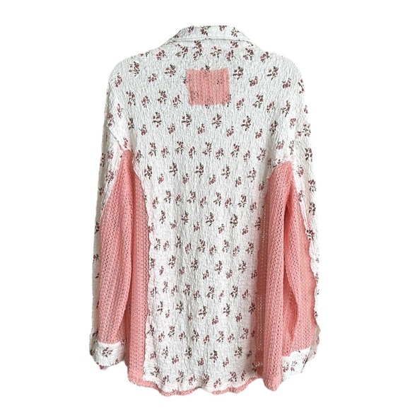 POL Cottagecore Slouchy Floral Crochet Blouse Bohemian Girly Relaxed Fit Large - Picture 9 of 16
